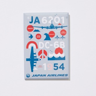 〔JAL国際線就航70周年〕JALオリジナル 缶バッジ レッド