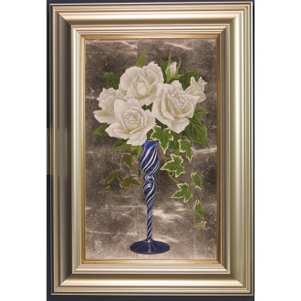 [髙井美香]日本画「薔薇 WHITE」