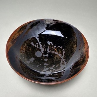 [井上祐希]陶芸「天目銀滴 皿 （大）」