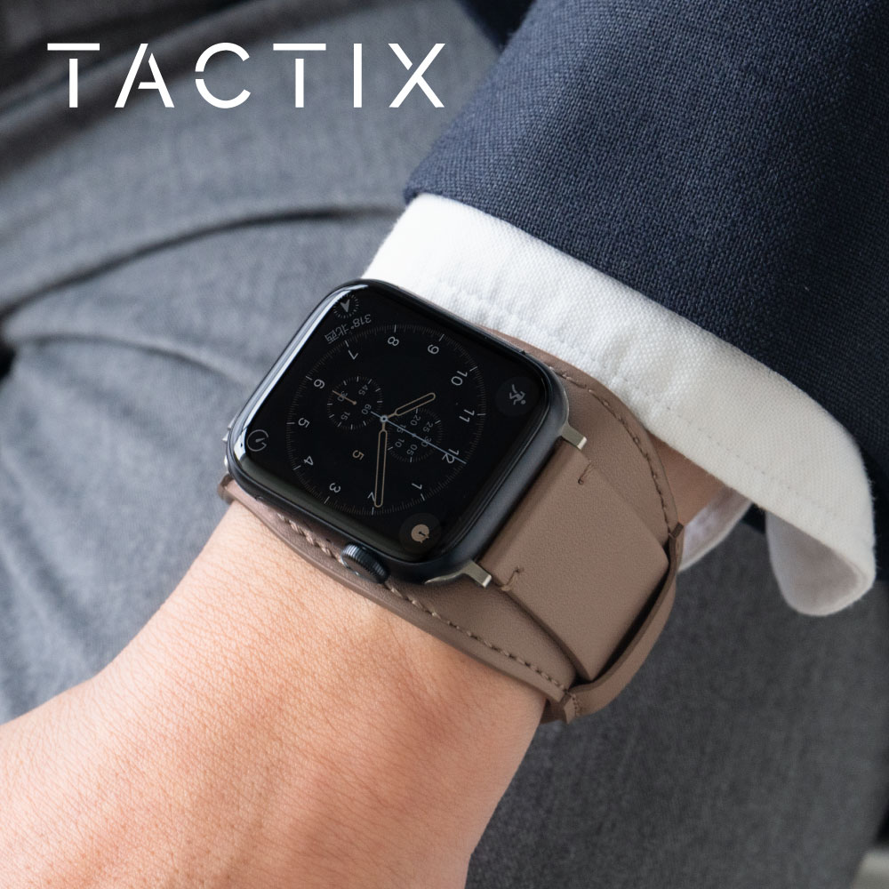 Apple Watch (42／44／45／46／49mm)用 パイロットレザーストラップ トープ TACTIX(タクトナイン)