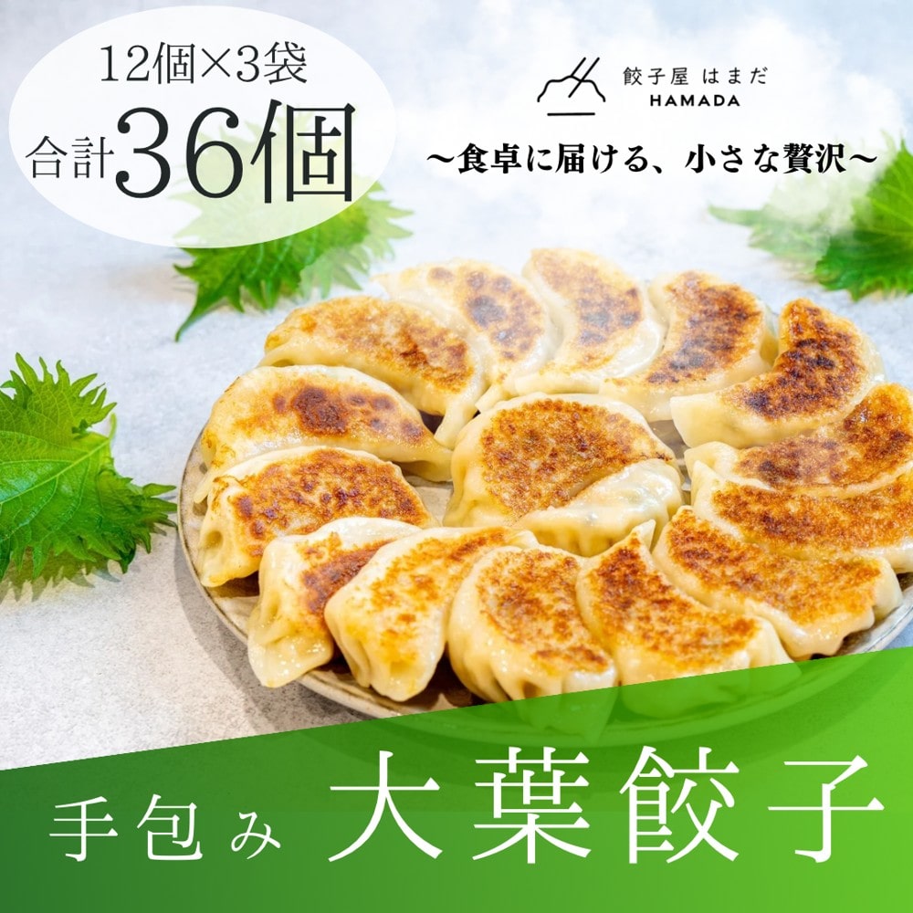 【お取り寄せ】【W】餃子屋 はまだ 大葉餃子 27g 12個入り×3袋