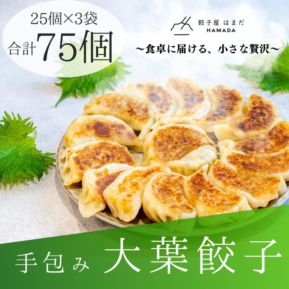 【お取り寄せ】【W】餃子屋 はまだ 大葉餃子27g 25個入り×3袋