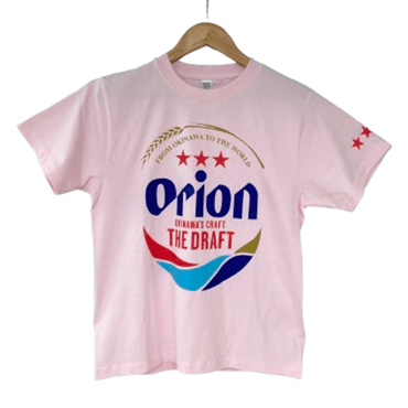 オリオンビールTシャツ　ドラフトロゴ　L　ライトピンク