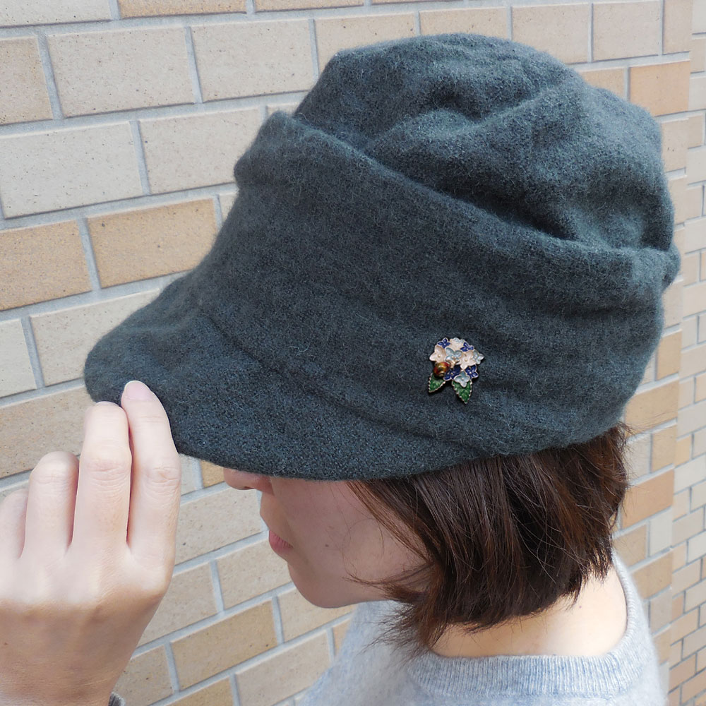SATURNO サツルノ ピンブローチ ラペルピン あじさい 紫陽花 青/白 シルバー925 エナメル彩色 イタリア製 メンズ レディース 青/白