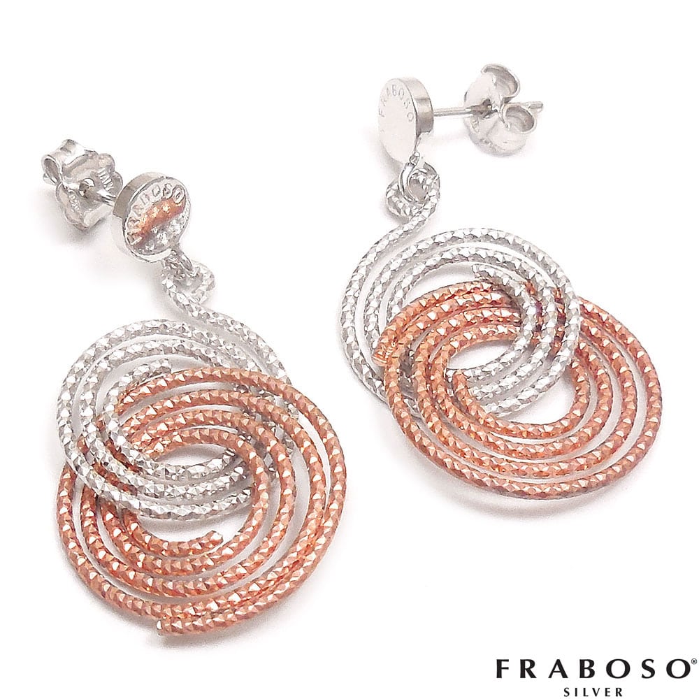 FRABOSO フラボッソ ピアス スパイラル シルバー925 ロジウム・ピンクゴールドメッキ レディース