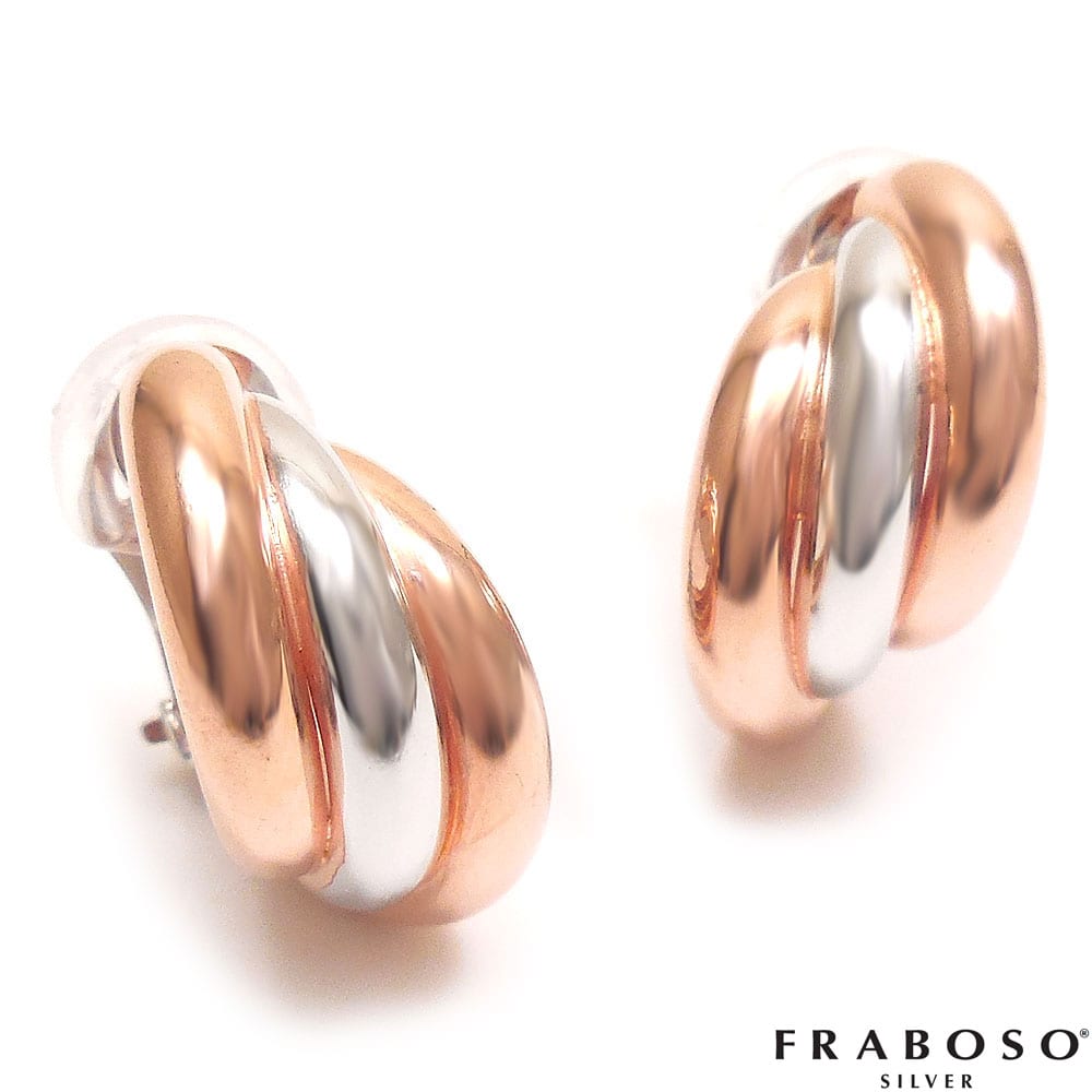 FRABOSO フラボッソ イヤリング イヤークリップ トリニティデザイン シルバー925 ロジウム・ピンクゴールドメッキ レディース
