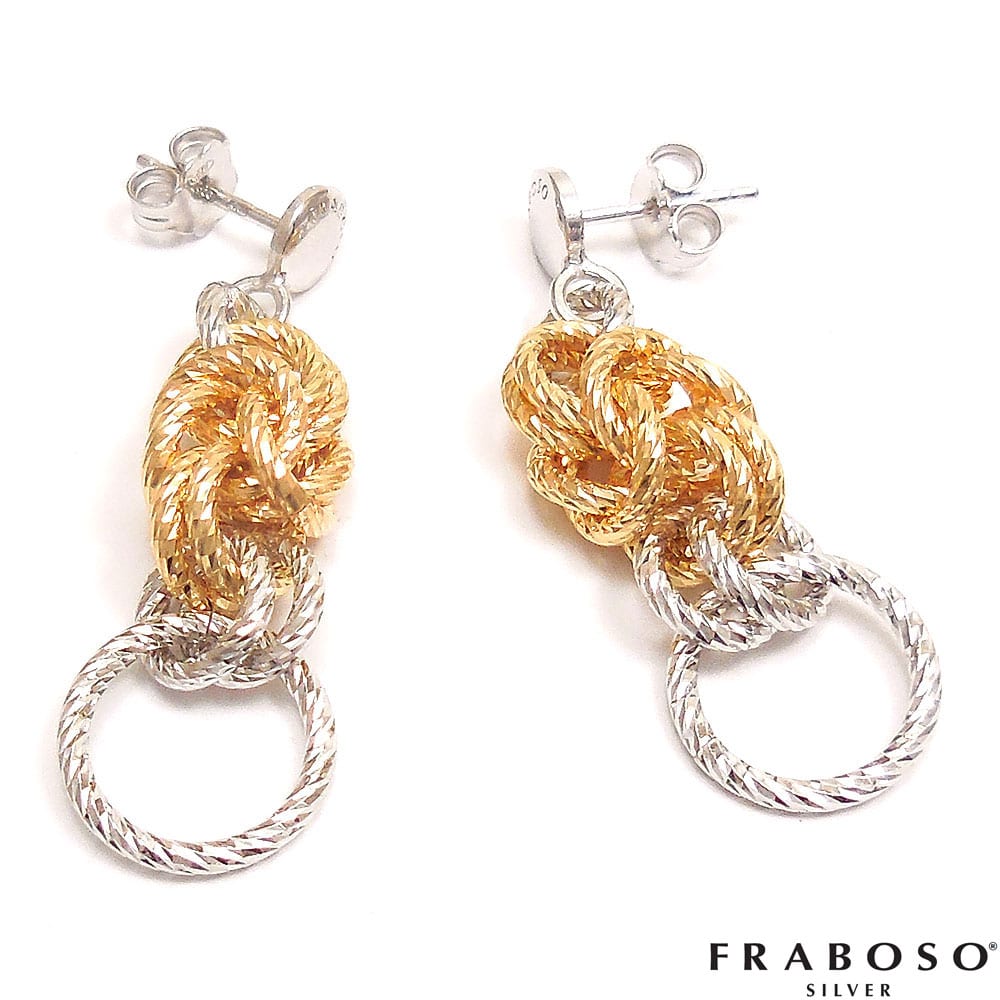 FRABOSO フラボッソ ピアス 両耳用 ビザンチンチェーンデザイン シルバー925 ロジウム・18金メッキ