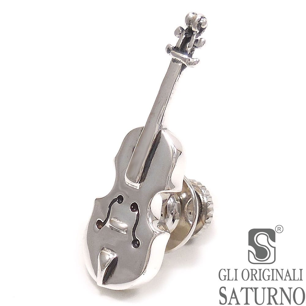 SATURNO サツルノ ピンブローチ ラペルピン 楽器 バイオリン シルバー925 イタリア製 メンズ レディース