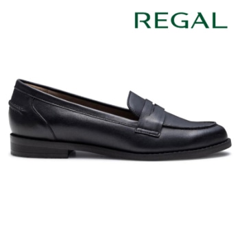 REGAL F08S きれいめ本革ローファー ブラック リーガル フラットシューズ