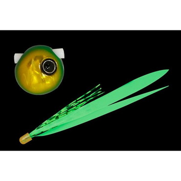 ジャッカル　鉛式　ビンビン玉　スライド　８０ｇ　グリーンゴールド／蛍光グリーンＴ＋