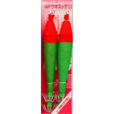 マルシン漁具 スッテ SPウキスッテ 3号 赤緑キラ布 (2個入)