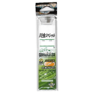 がまかつ 糸付 川虫スペシャル 茶 7号-ハリス0.6