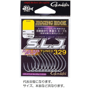 がまかつ　バラ　ジギングフック　ＳＬＪ（スーパーライトジギング）　ＴＵＮＥＤ３２９　＃４
