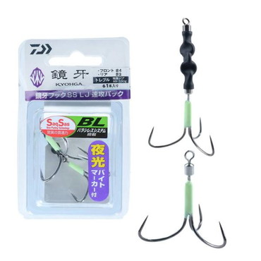 ダイワ 鏡牙フックSS LJ BL(バラシレスシステム) 速攻80-130 トレブル フロント♯4 リア♯2