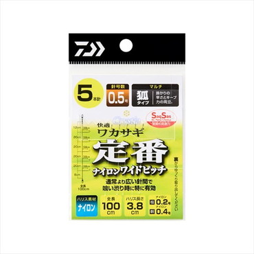 ダイワ 仕掛け 快適クリスティアワカサギ仕掛けSS 定番ナイロンワイドピッチ マルチ5本針-0.5