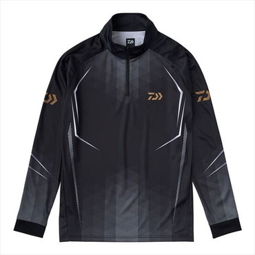 ダイワ ウェア DE-7525 ロングスリーブハーフジップシャツ ブラック XL