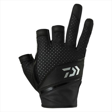 ダイワ 手袋 DG-2225 フェイクレザーグローブ 3本カット ブラック 2XL