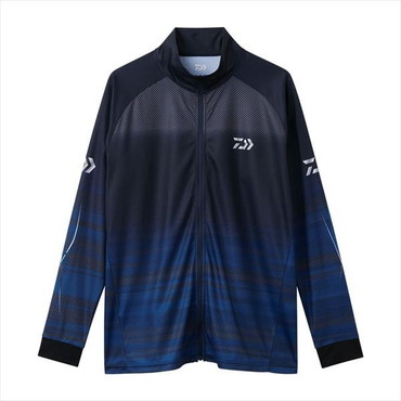 ダイワ ウェア DE-7326 ロングスリーブ ドライシャツ フルジップ ブルー XL