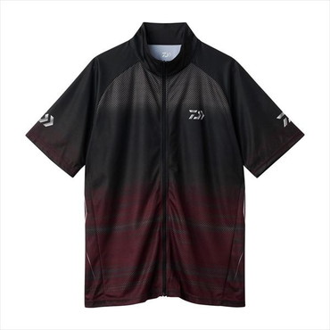 ダイワ ウェア DE-7426 ハーフスリーブ ドライシャツ フルジップ レッド 2XL