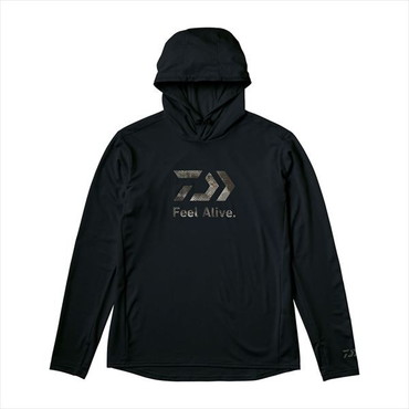 ダイワ ウェア DE-3525 Feel Alive ドライフーディー ブラック×ヘイズカモ M