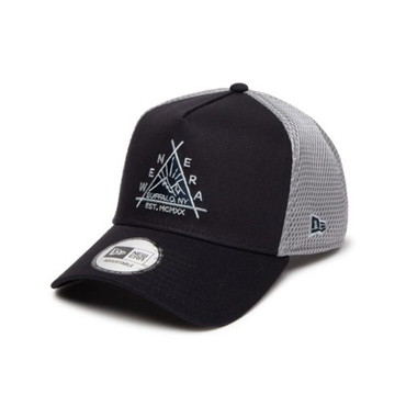 ニューエラジャパン 帽子 9FORTY A-Frame トラッカー Triangle Logo ネイビー 56.8-60.6cm