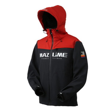 オレンジブルー 防寒服アウター MZFW-876 mazume ウインドカットジャケット ダブルトーン インクブラック×スカーレット M