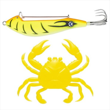 メジャークラフト 仕掛け ぷりぷりタコクラブ TACO-CRAB #003 イエロータイガー(夜光)《ケイムラ黄色》