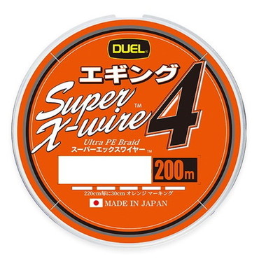 デュエル PEライン スーパーエックスワイヤー 4 エギング 200m 0.6号 WOM ホワイトオレンジマーキング