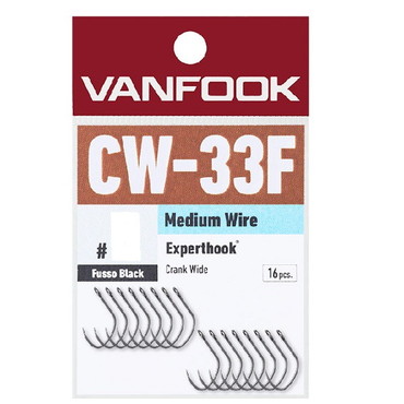 ヴァンフック シングルフック CW-33F エキスパートフック クランクワイド #9 フッソブラック
