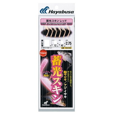 ハヤブサ SS300蓄光スキン 船サビキ レッド 10-3