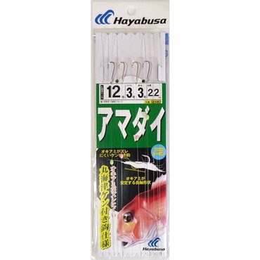 ハヤブサ　アマダイ フロロ 丸海津ケン付キ 2本鈎2セット12-3