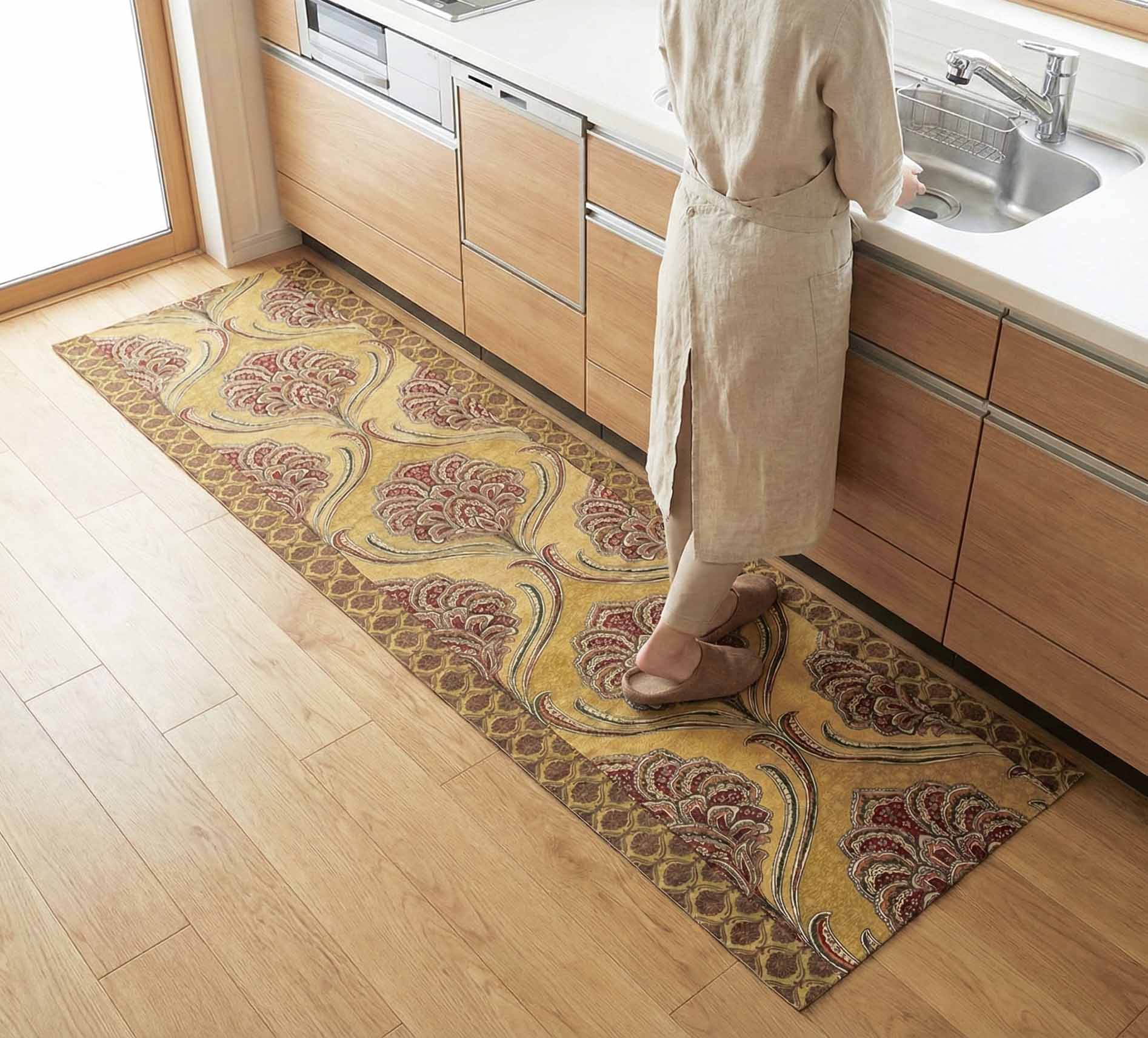 イタリア製カットできるマット チャールストン 60×150cm (イエロー)