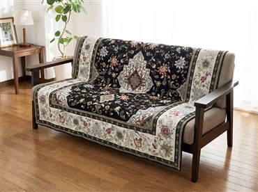 イタリア製中掛けカバー イスタ 3人掛 155×175cm（ブラック）