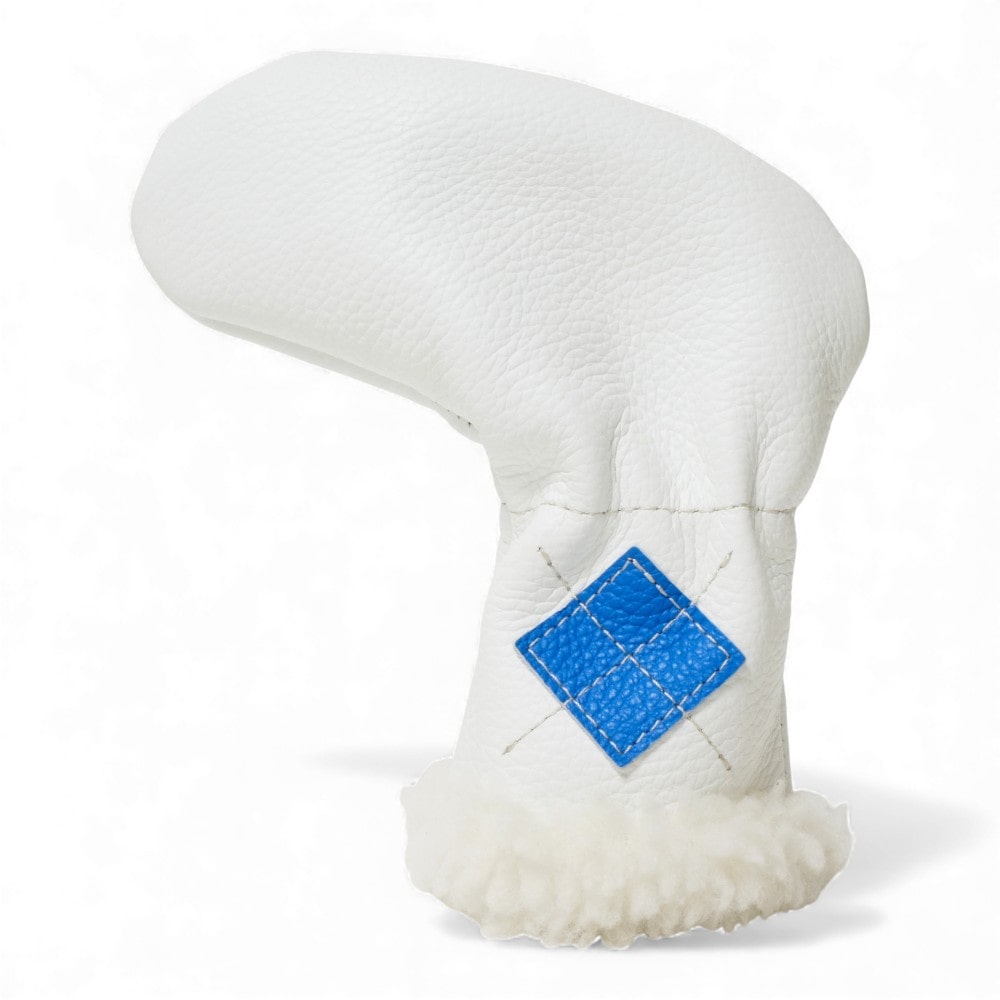 パターカバー ピン型 ピンタイプ クラウド イリアック ゴルフ アーガイル ホワイト x ブルー Iliac Golf 本革