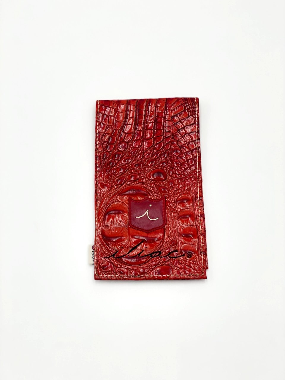 ヤーデージブックカバー イリアック ゴルフ イタリアン 赤 クロコ Iliac Golf YARDAGE BOOK COVER ITALIAN RED CROC