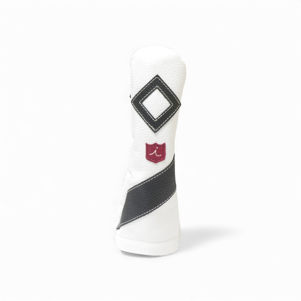 ヘッドカバー ユーティリティ ◇ ハイブリッド イリアック ゴルフ  ロイヤル ホワイト x ブラック Iliac Golf 本革 ut◇