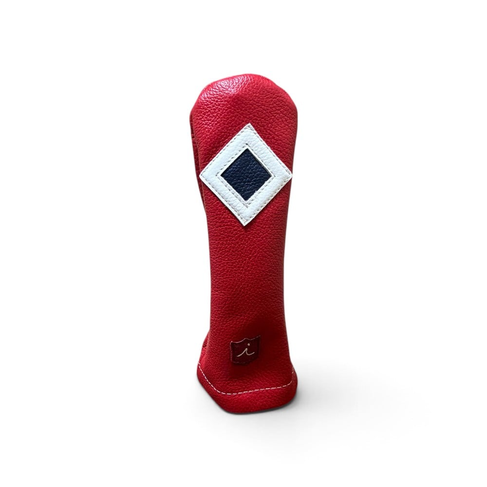 ヘッドカバー ユーティリティ ◇ ハイブリッド イリアック ゴルフ  ビンテージ レッド x ホワイト x ネイビー Iliac Golf 本革 ut◇