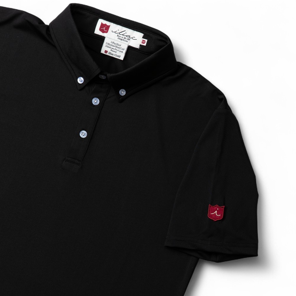 ゴルフシャツ ポロシャツ ソリッド ブラック イリアック ゴルフ Iliac Golf
