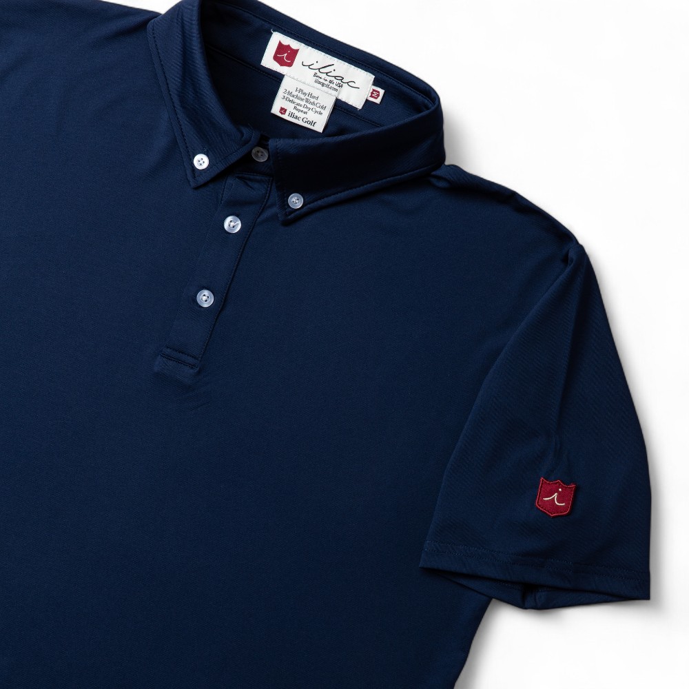 ゴルフシャツ ポロシャツ ソリッド ネイビー イリアック ゴルフ Iliac Golf