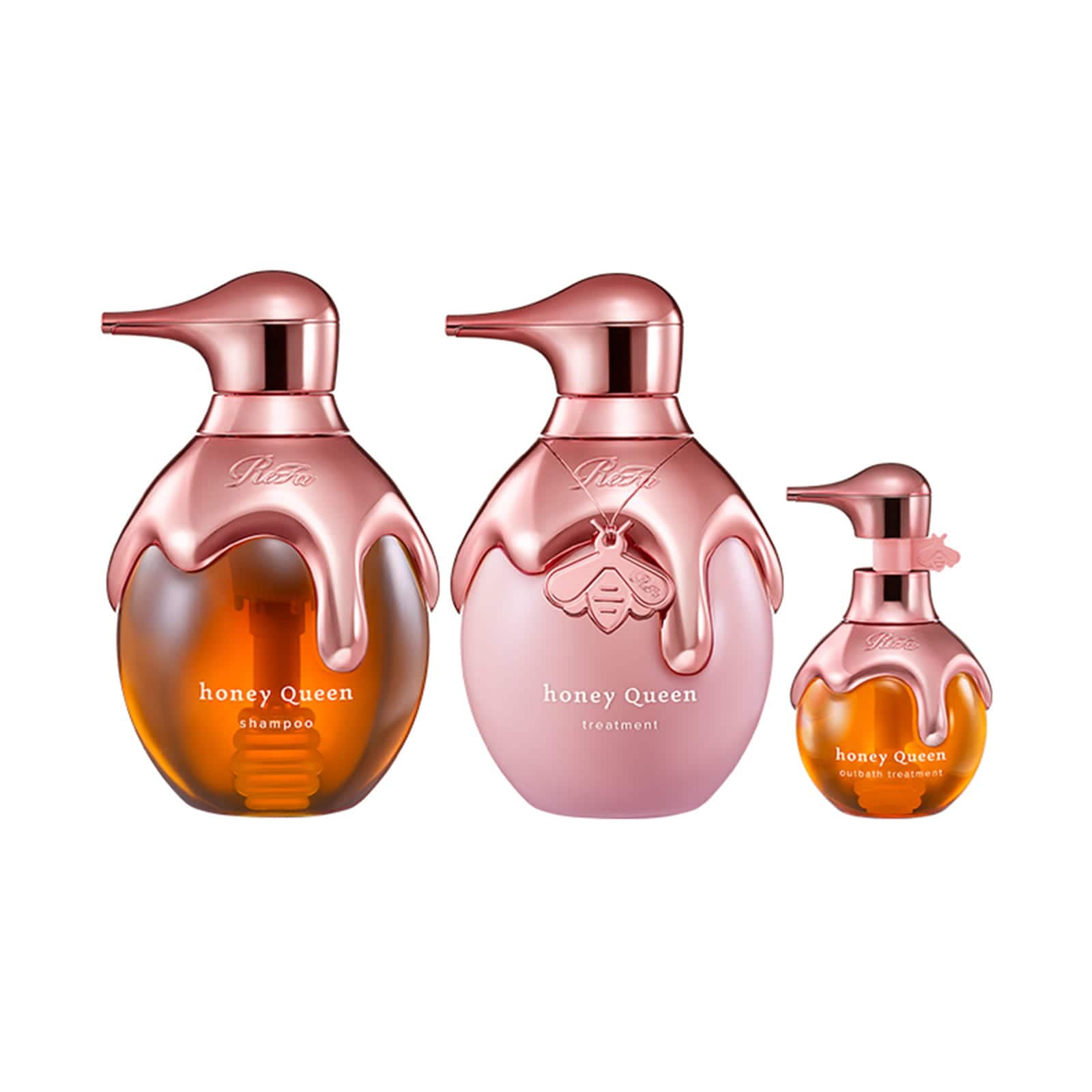 リファハニークイーンシャンプーローズ 500mL & リファハニークイーントリートメントローズ　500g & リファハニークイーンアウトバストリートメントローズ　130ｍL
