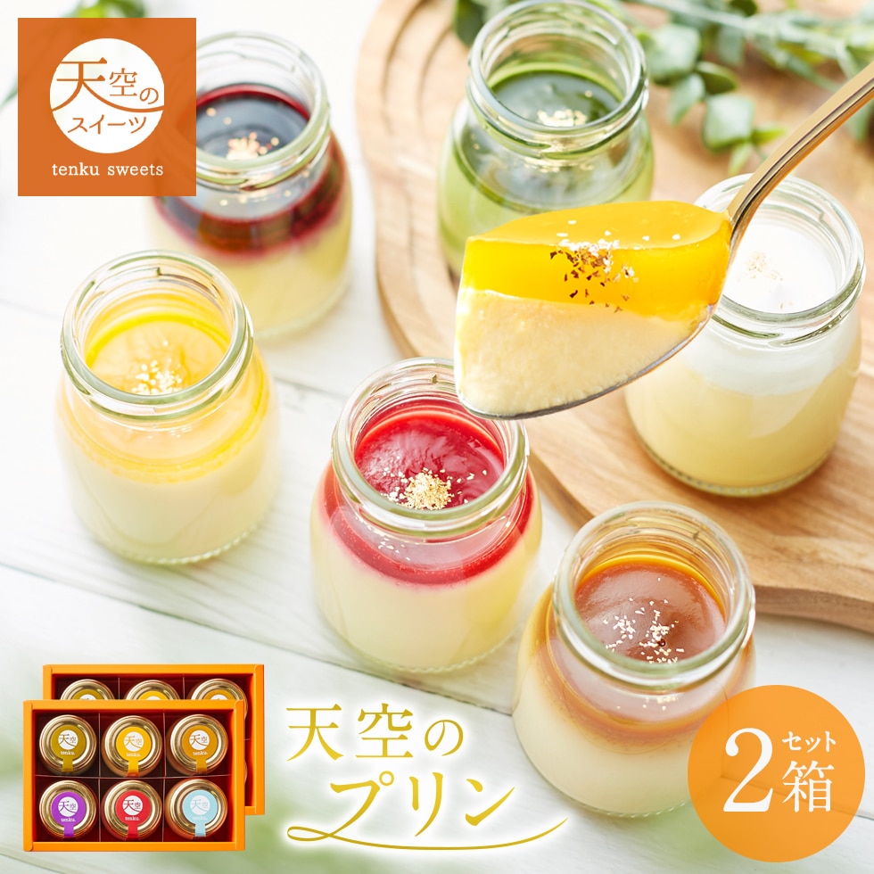 敬老の日 天空のプリン 6種 詰め合わせ 2箱セット プリン スイーツ ギフト  洋菓子 贈り物 誕生日 お礼 記念日 送料無料 お祝い プレゼント