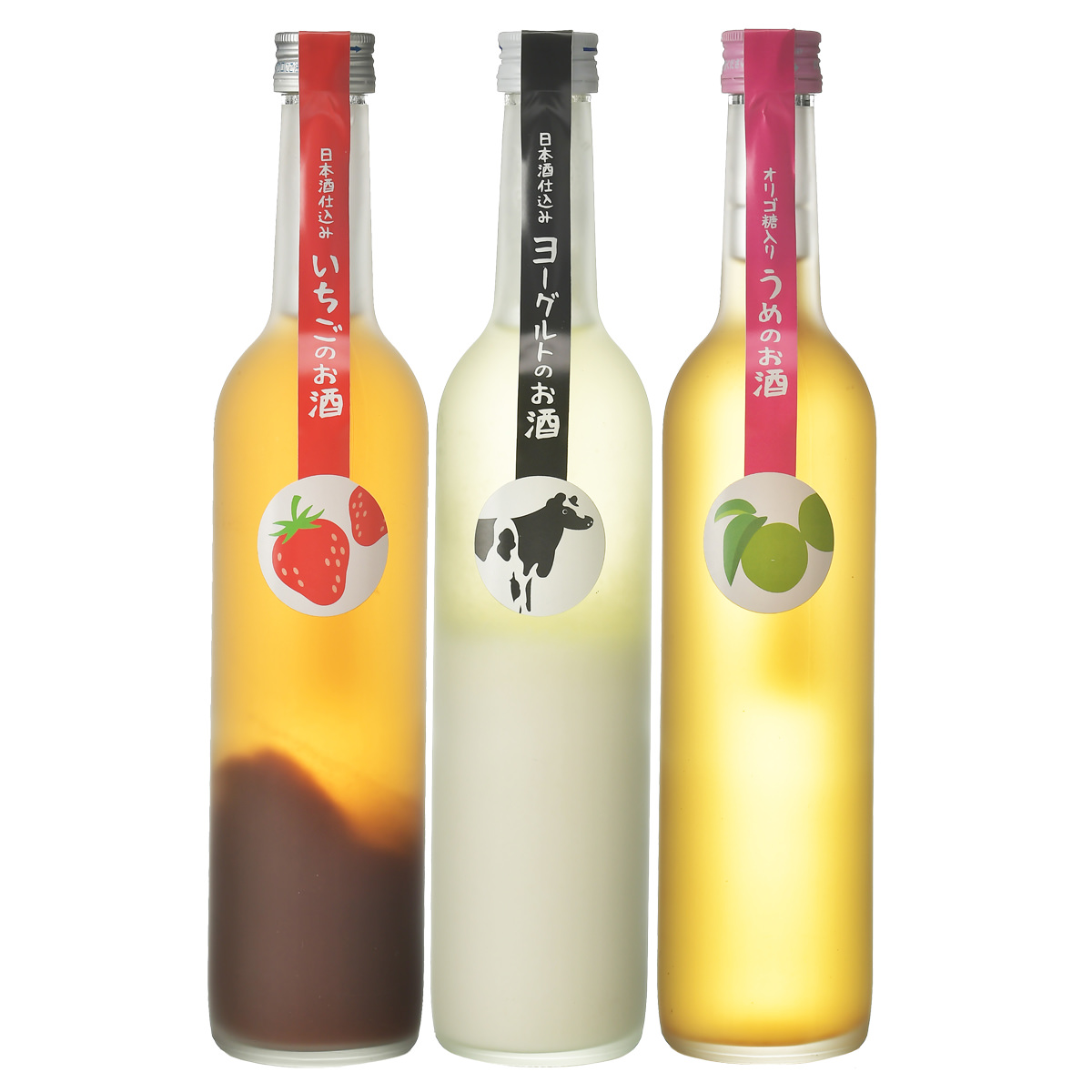 銀盤 いちご＆ヨーグルト＆うめ リキュールセット 〔いちご500ml・ヨーグルト500ml・うめ500ml〕［北海道・沖縄県・離島 配送不可］