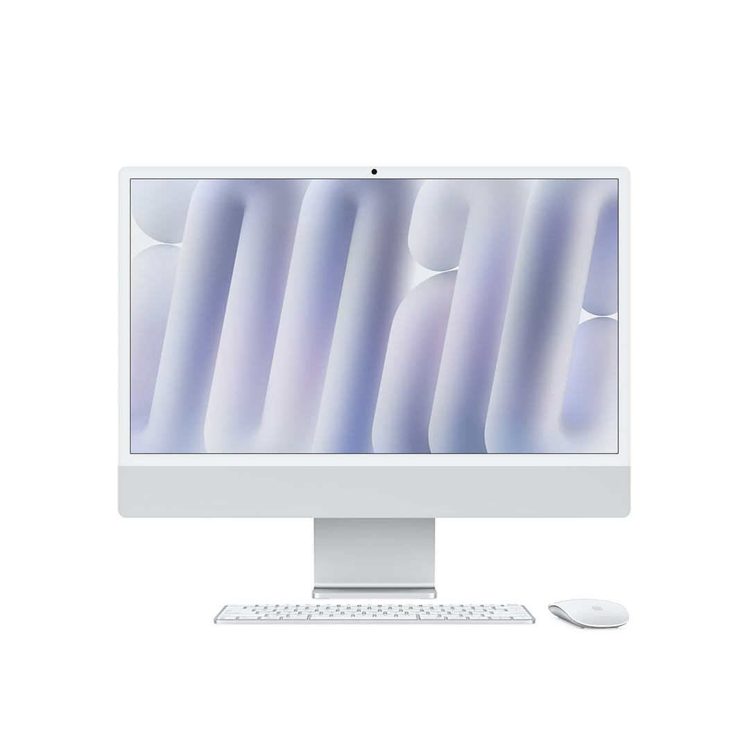24インチiMac Retina 4.5Kディスプレイモデル: 10コアCPUと10コアGPUを搭載したApple M4チップ, 24GB, 512GB SSD - シルバー, Magic Keyboard(英語/US)