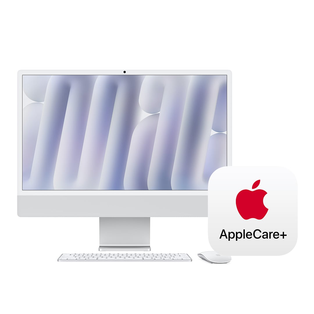 24インチiMac Retina 4.5Kディスプレイモデル: 8コアCPUと8コアGPUを搭載したApple M4チップ, 16GB, 256GB SSD - シルバー with AppleCare+