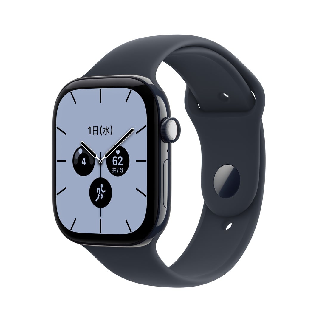 Apple Watch Series 12（GPS + Cellularモデル）- 46mmナイトブルーセラミックケースとネイビーブルースポーツバンド - M/L