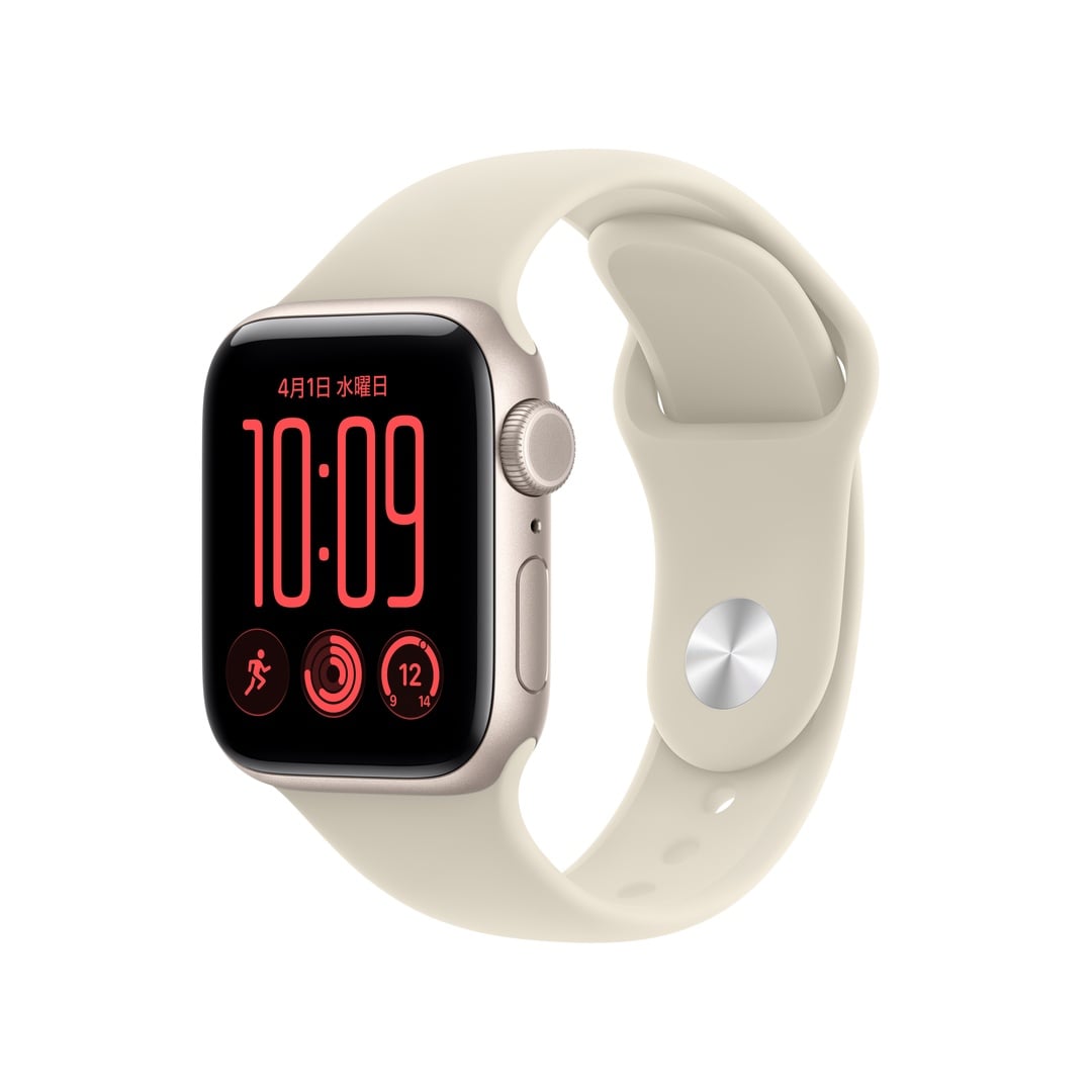Apple Watch SE 3（GPS + Cellularモデル）- 40mmスターライトアルミニウムケースとサンドスポーツバンド - M/L