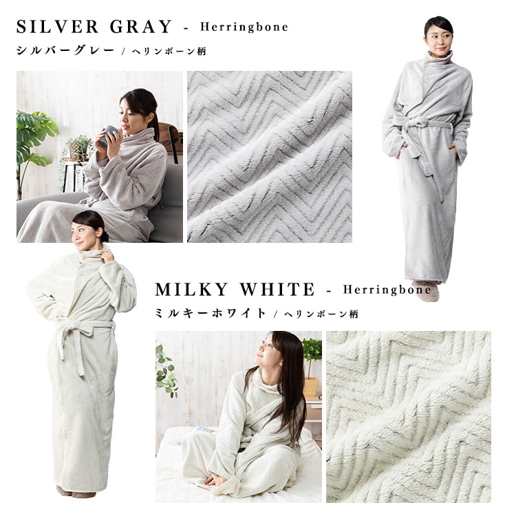 fondan 着る毛布 140cm丈 フランネルマイクロファイバー 洗濯可 グリッド/ブラック×グレー M/グリッド/ブラック×グレー