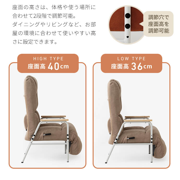 腰ケアフィット フットレスト付ランバーサポート高座椅子Mukava CG-246X-IS ライトグレー ライトグレー