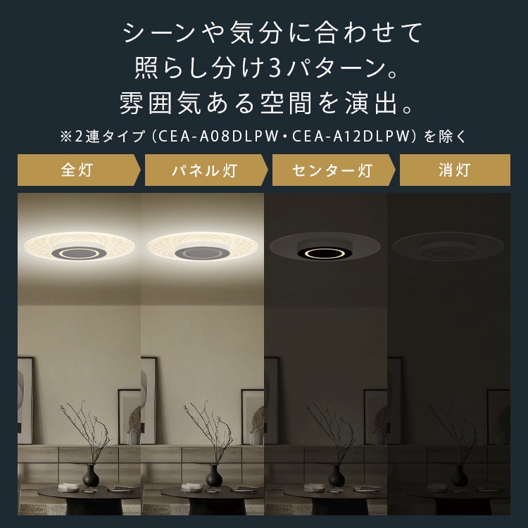 LEDシーリングライト パネルライト 12畳 CEA-A12DLP-S ストライプ