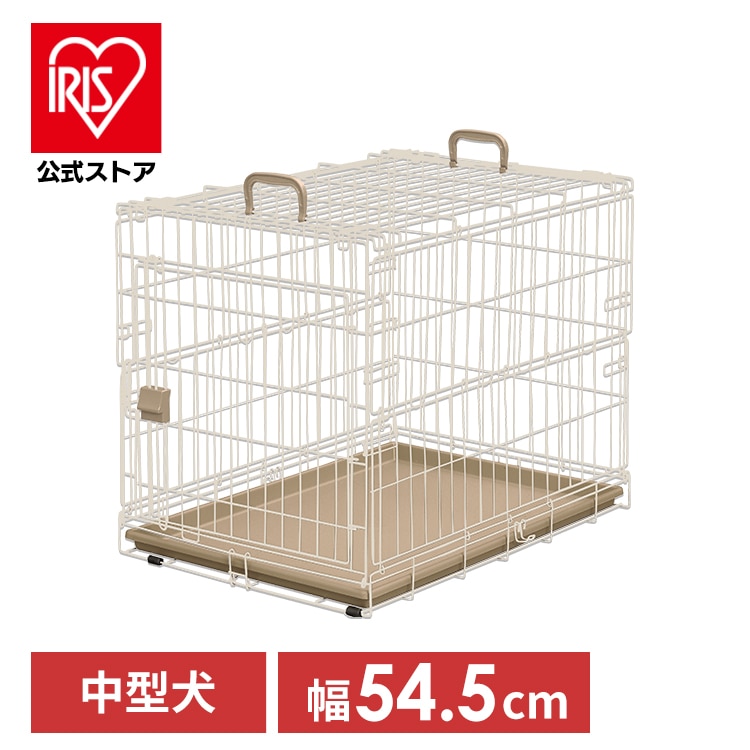 犬 ケージ 屋根付き 折りたたみケージ ライトナチュラル Lサイズ